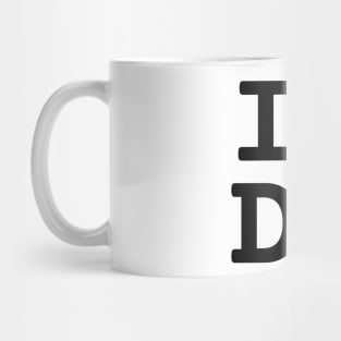 I Love DS | Stylized Abbreviation Heart Logo Black Mug